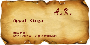 Appel Kinga névjegykártya